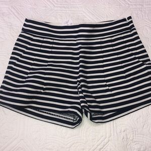 J.Crew Womens Navy/White Pleated Striped Short